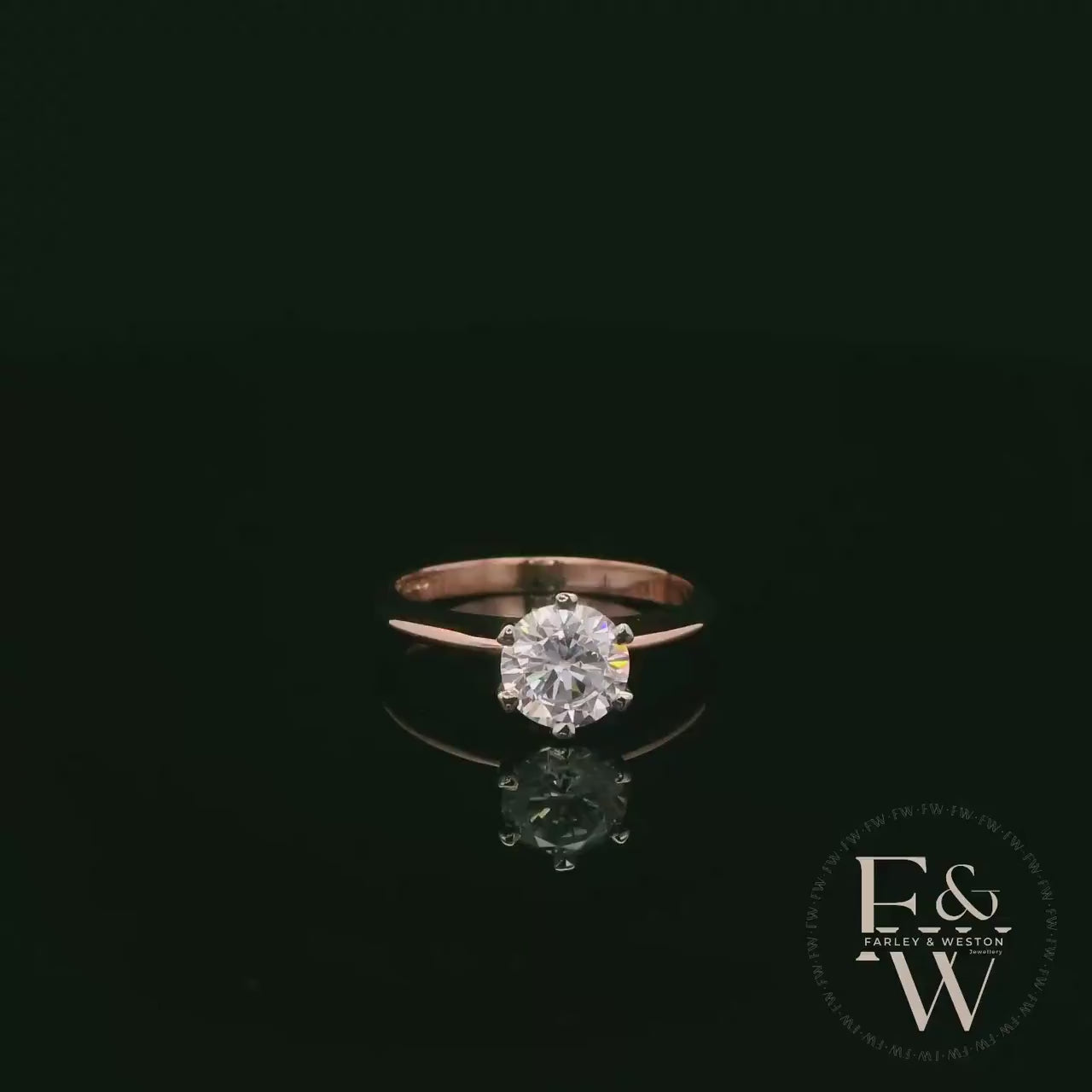 Solitaire Moissanite & 9ct Rose Gold Engagement Ring