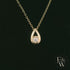 Large 9ct Yellow Gold Peardrop White Moissanite Necklace