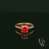 9ct Rose Gold Fire Opal CZ Solitaire Ring