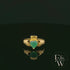 Claddagh Ring 9ct Yellow Gold with Green Agate Heart