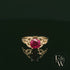 Celtic Patterned 9ct Yellow Gold Ruby CZ Single Stone Ring