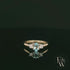 Lab-Grown Aqua and Diamond 9ct Yellow Gold Trilogy Ring