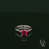 9ct White Gold Ruby CZ Solitaire Ring