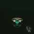 Lab Grown Emerald and Diamond 9ct Yellow Trilogy Ring
