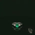 Lab-Grown Emerald and Diamond 9ct White Gold Trilogy Ring