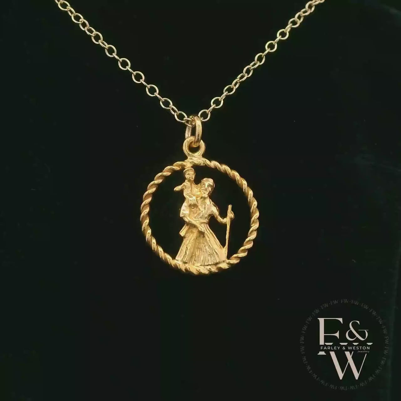 9ct Yellow Gold Saint Christopher Pendant