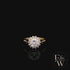 9ct Yellow Gold & White Moissanite Gold Floral Ring