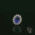 18ct White and Yellow Gold Oval-Cut Tanzanite & Diamond Halo Ring