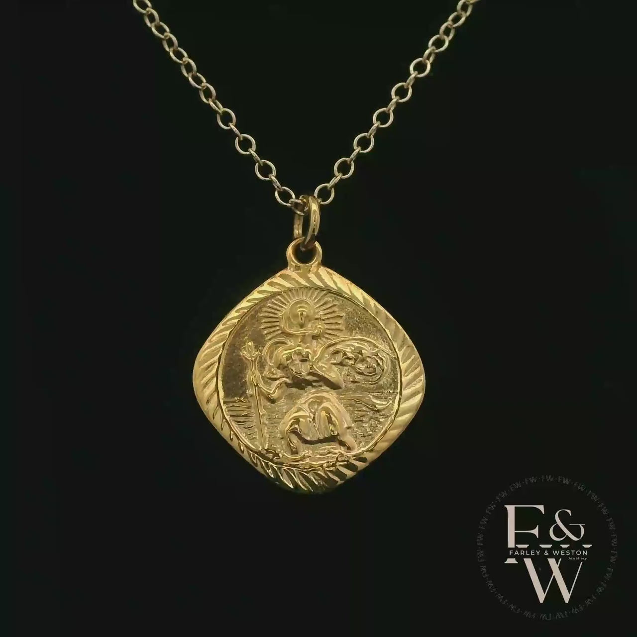 9ct Yellow Gold Saint Christopher Pendant