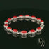 Sterling Silver Oval Red Coral Bracelet