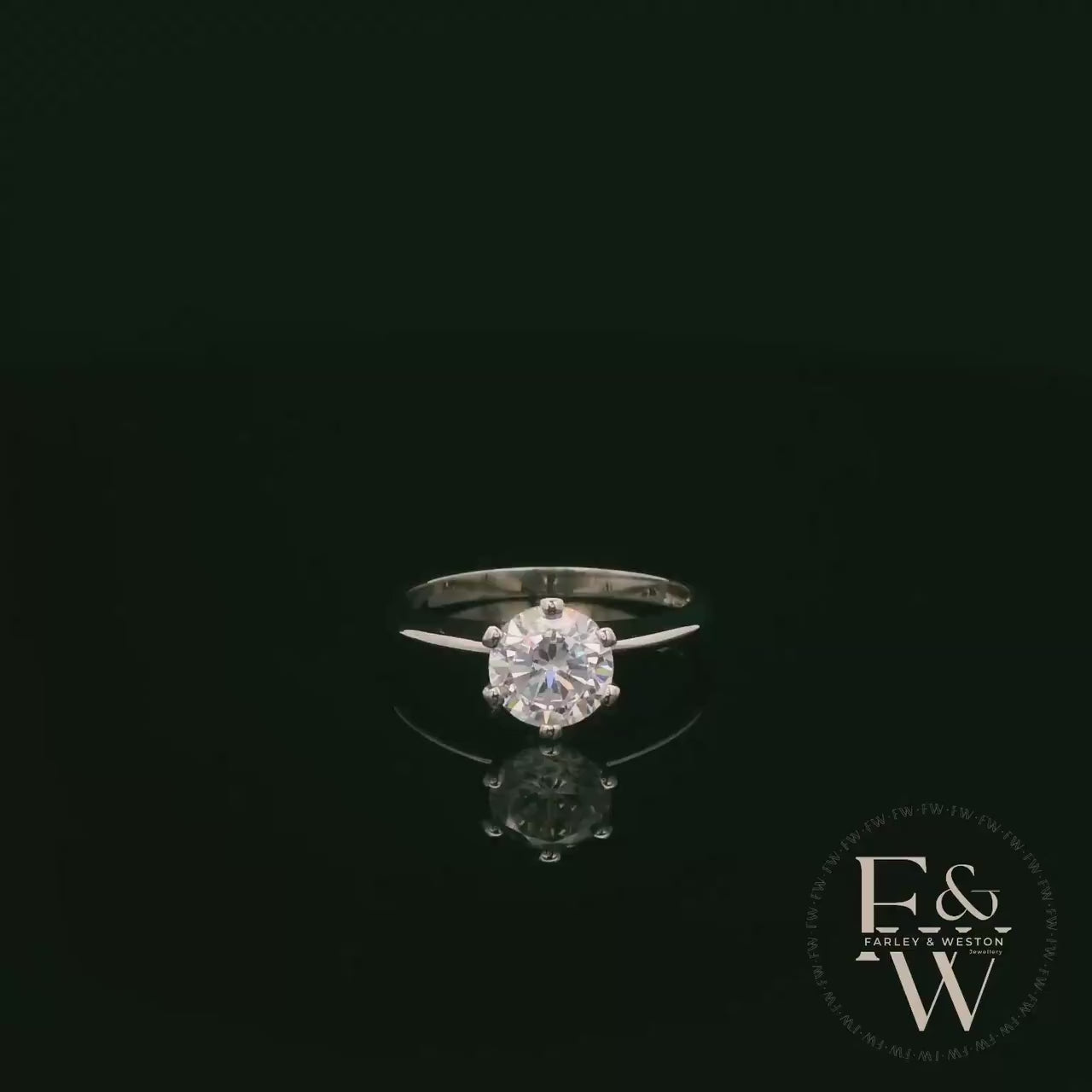 Solitaire Moissanite & 9ct White Gold Engagement Ring
