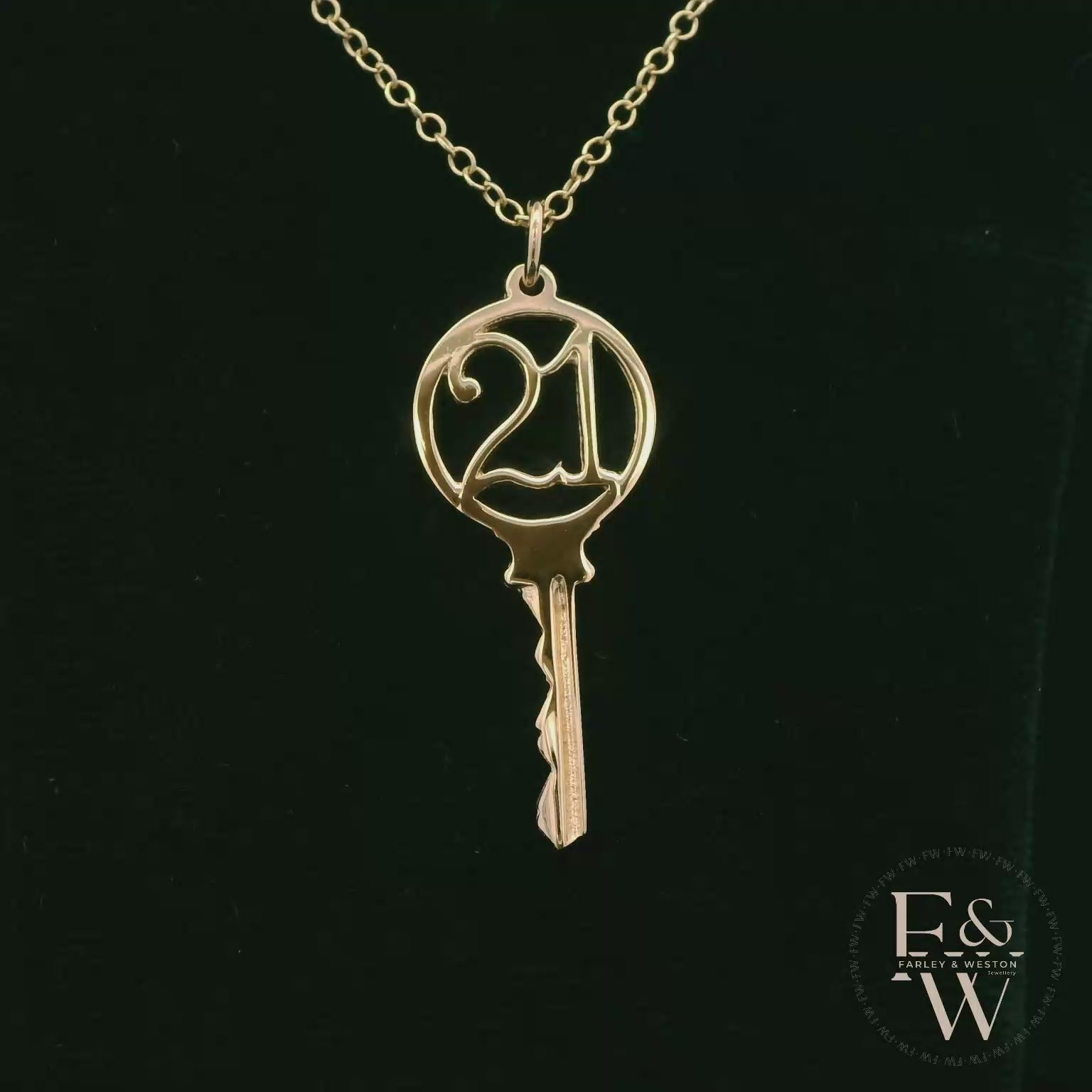 9ct Yellow Gold 21 Key to the Door Pendant