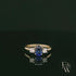 Lab-Grown Sapphire and Diamond 9ct Yellow Gold Trilogy Ring