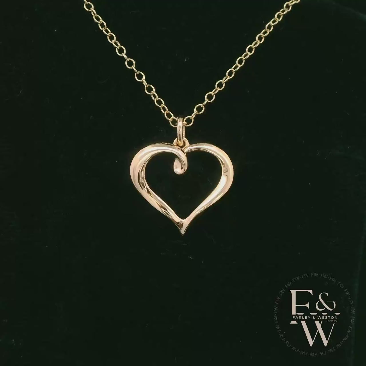 9ct Yellow Gold Small Plain Heart Pendant
