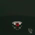 Lab-Grown Ruby and Diamond 9ct White Gold Trilogy Ring