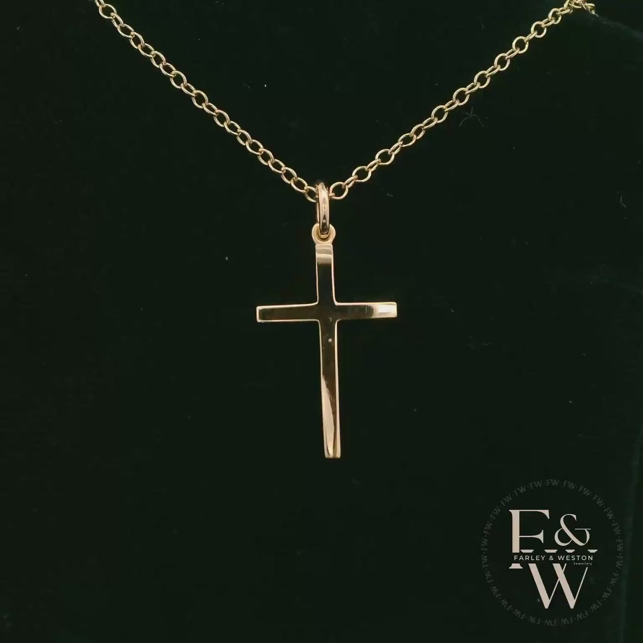 9ct Yellow Gold Small Plain Cross Pendant