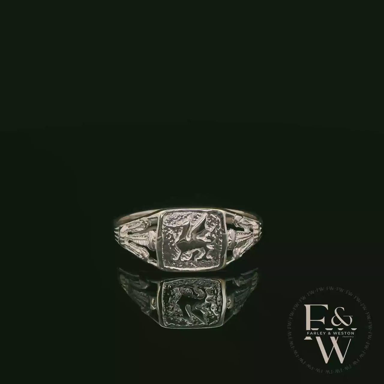 Sterling Silver Welsh Dragon Signet Ring