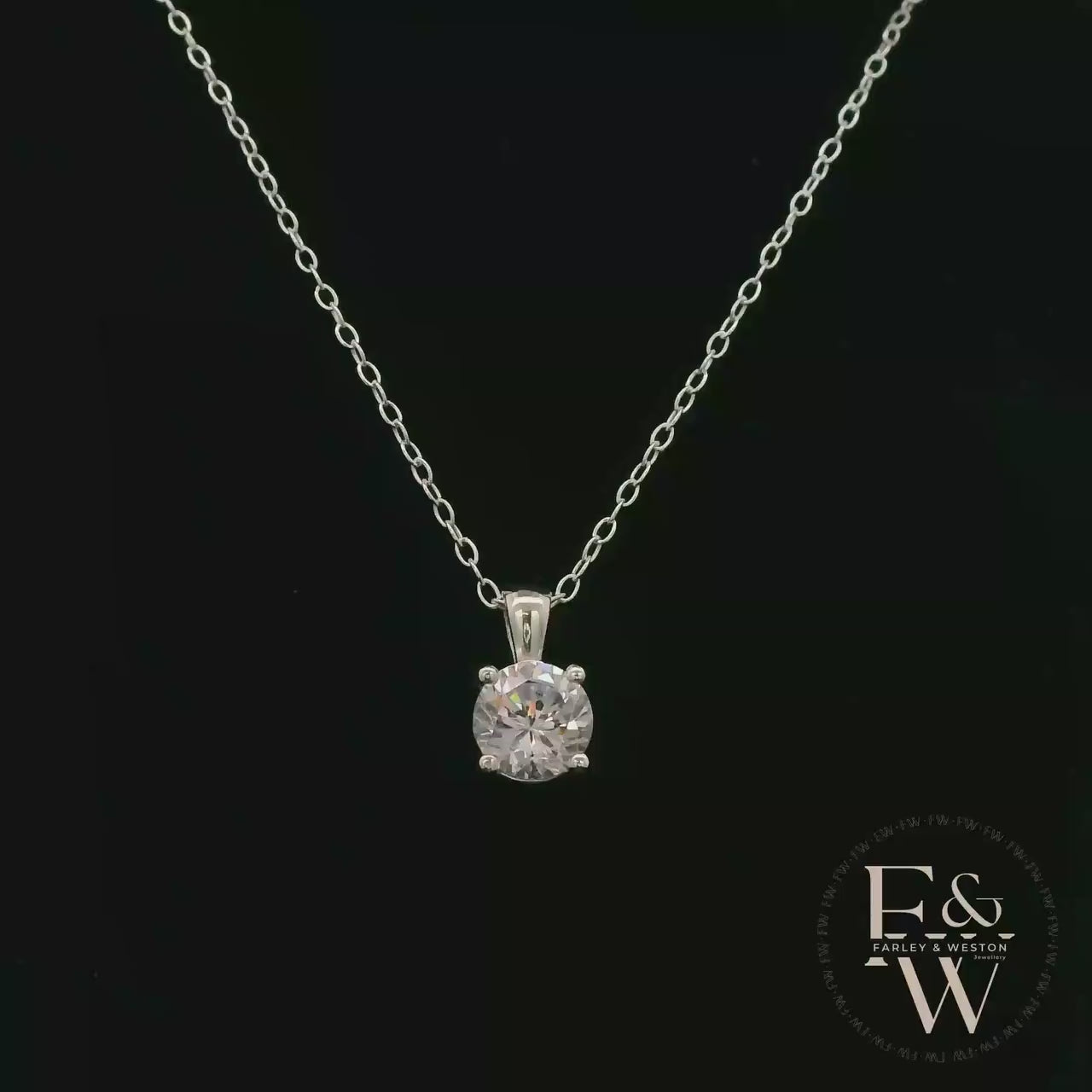 Sterling Silver 1ct Single Stone Moissanite Pendant