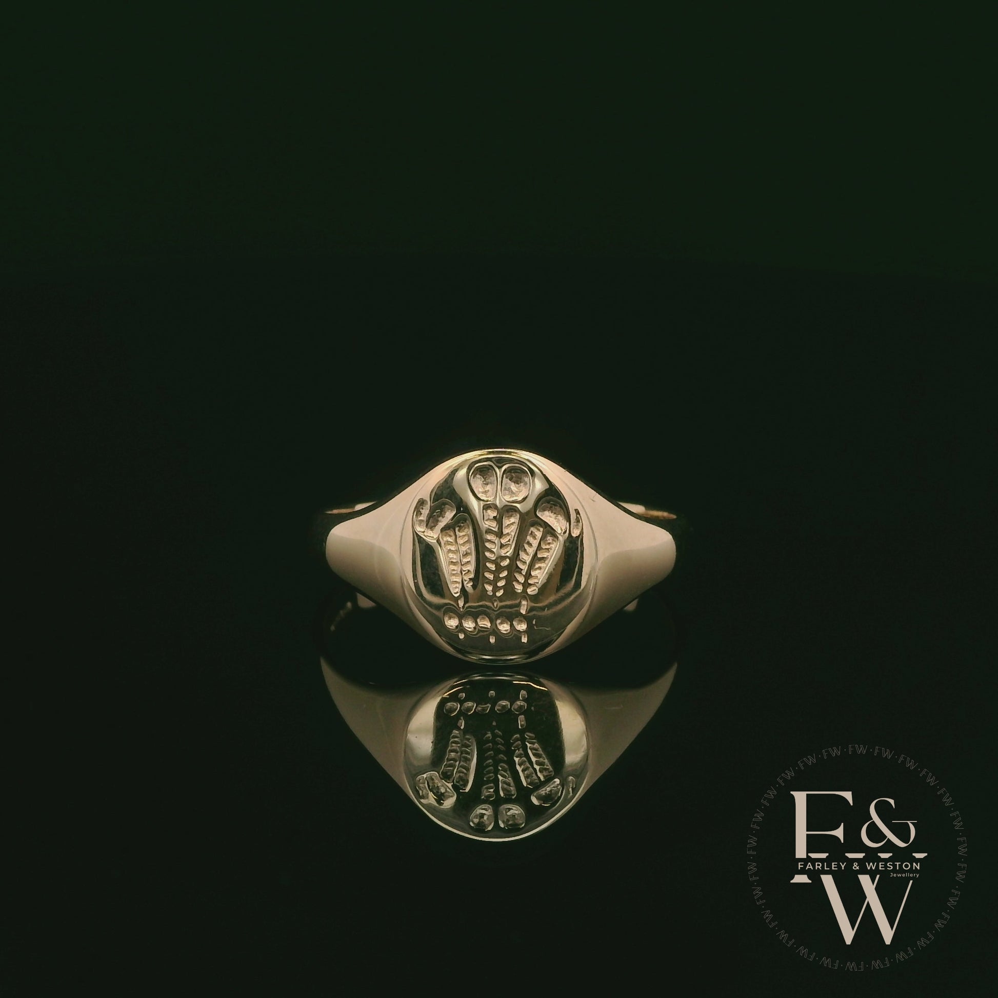 9ct Yellow Gold Welsh Feather Signet Ring