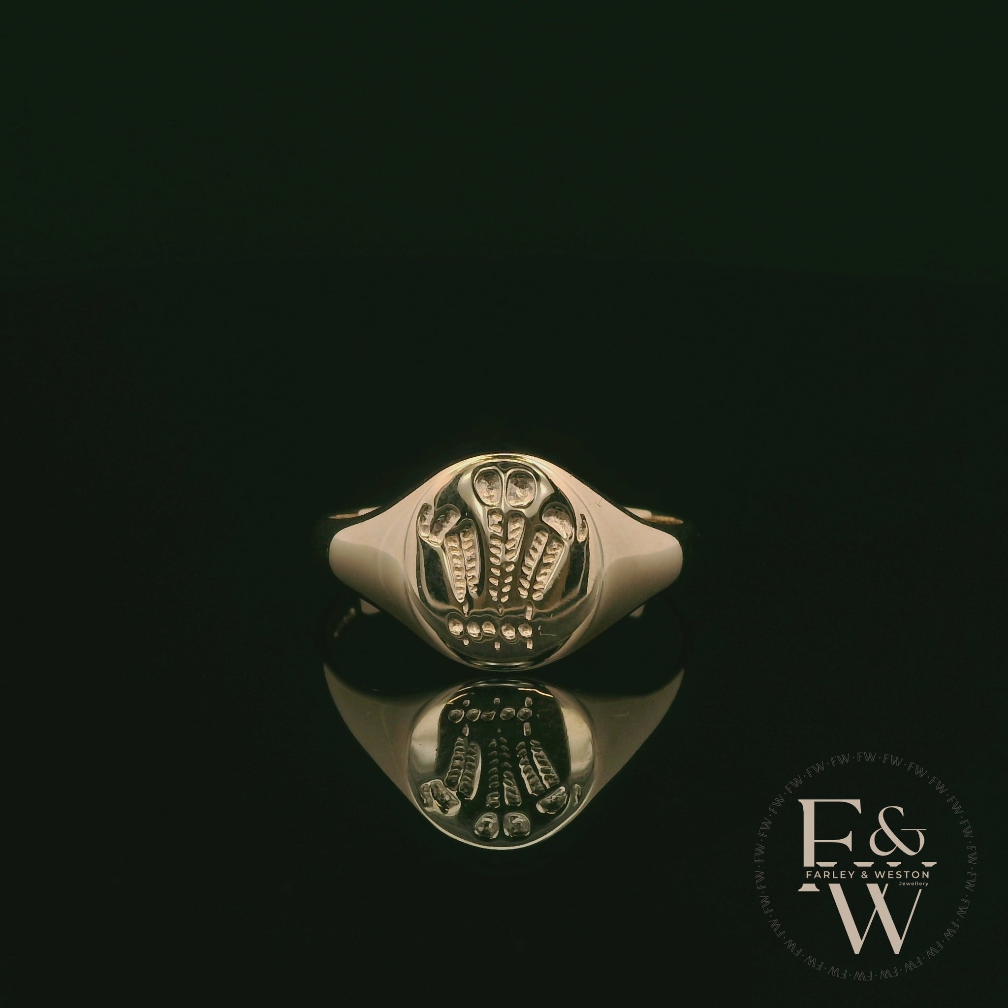 9ct Yellow Gold Welsh Feather Signet Ring