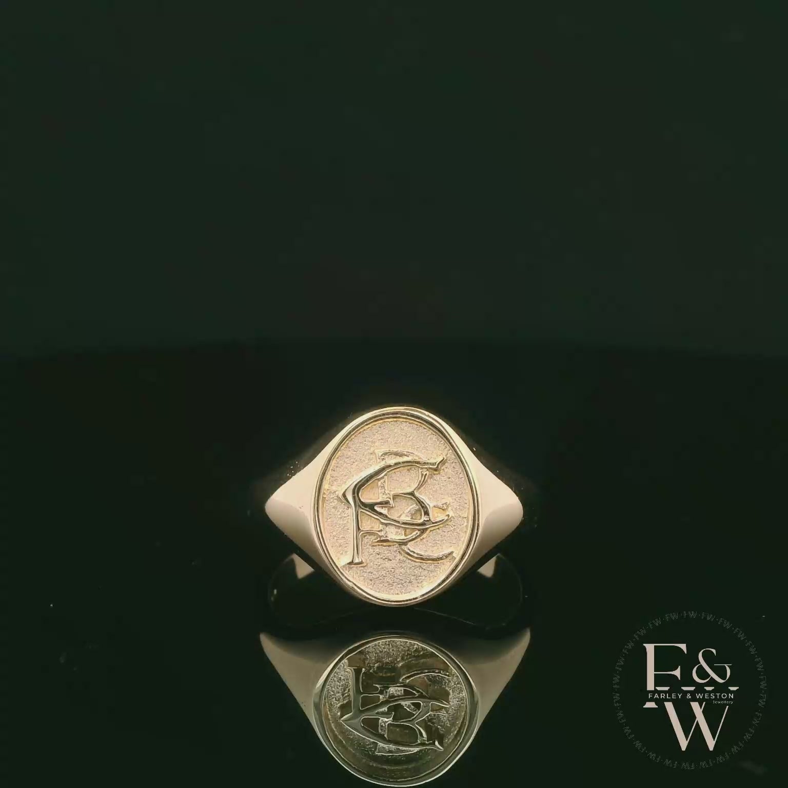 9ct Yellow Gold Retro Birmingham City Football Club Logo Signet Ring