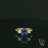 Lab-Grown Sapphire and Diamond 9ct Yellow Gold Trilogy Ring