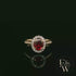 Lab Grown Ruby and Diamond 9ct Yellow Gold Cluster Ring