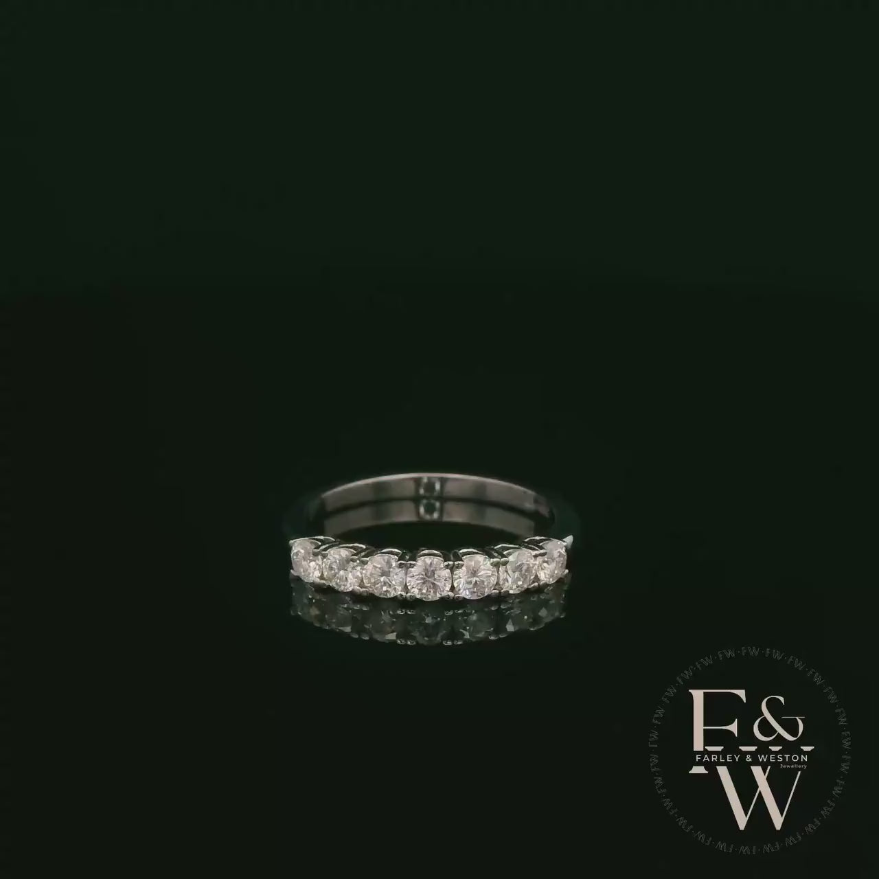 Moissanite & 9ct White Gold Half-Eternity Ring