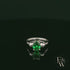 9ct White Gold Skull Shoulder Emerald CZ Solitaire Ring