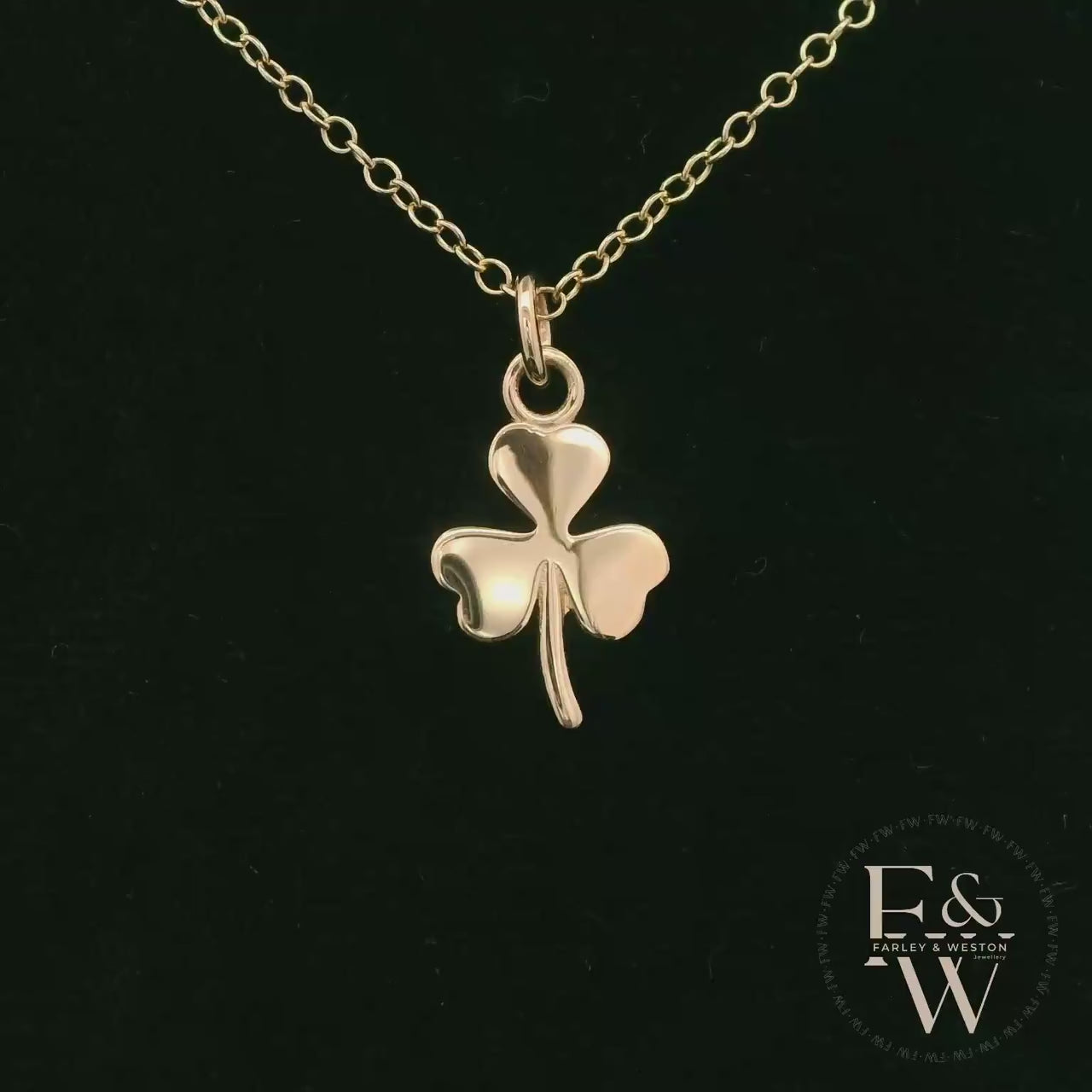 9ct Yellow Gold 3 Leaf Clover Pendant