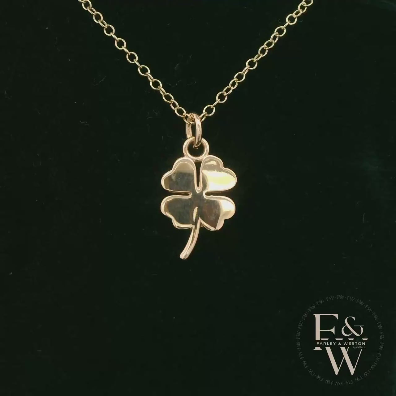 9ct Yellow Gold 4 Leaf Clover Pendant