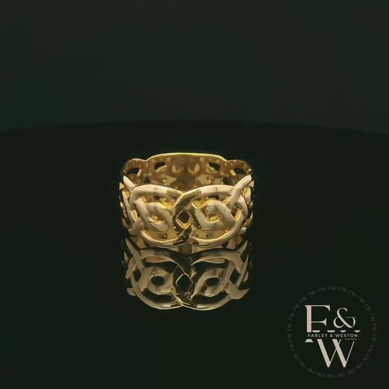 9ct Yellow Gold Fully-Woven Design Band Ring