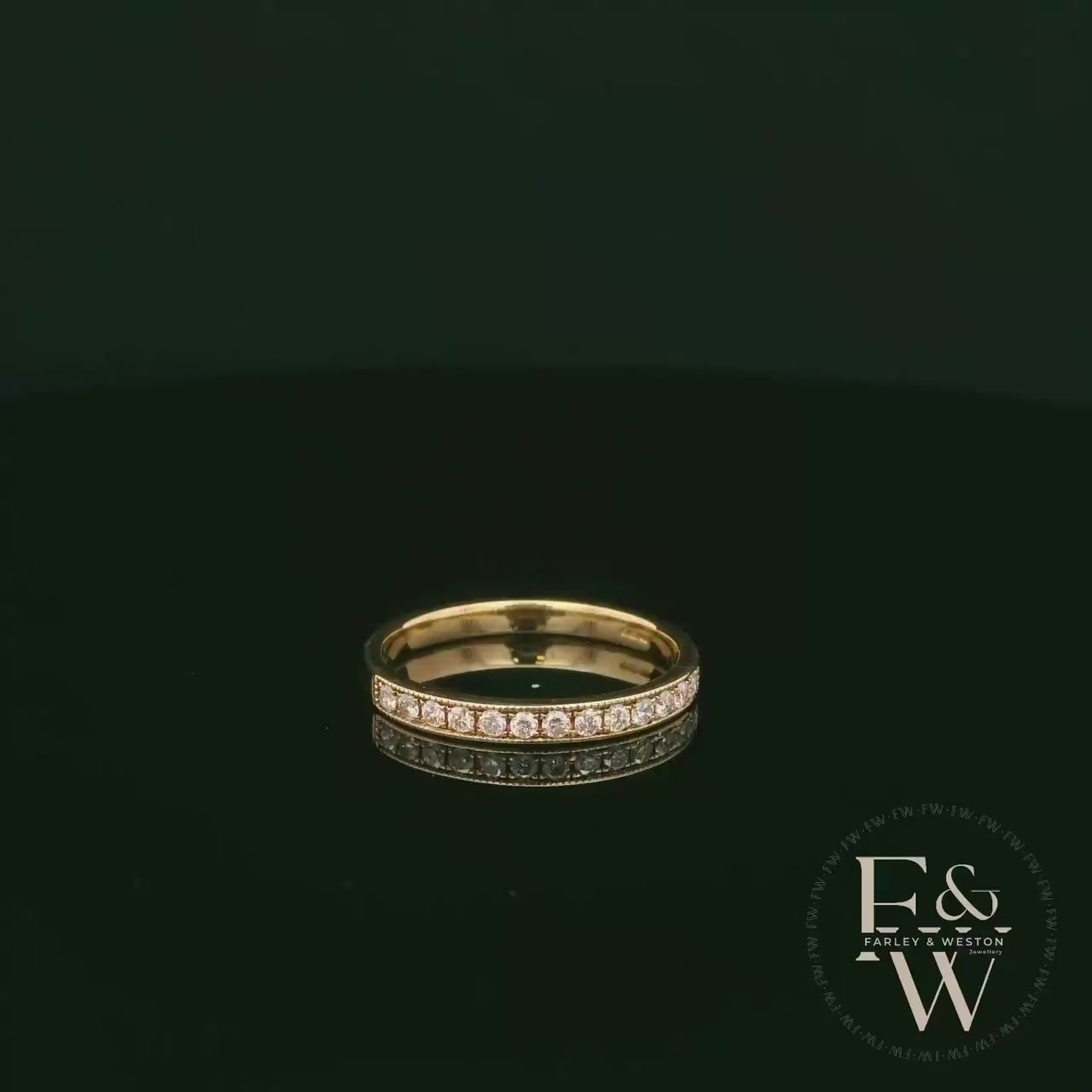 18ct Yellow Gold Round-Cut Diamond Half Eternity Ring