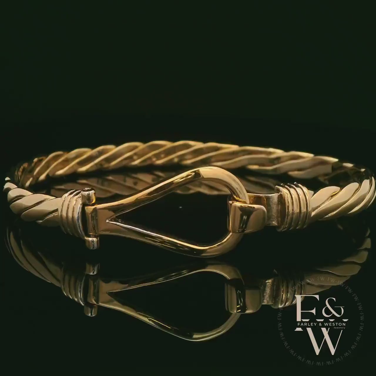 Twist Bangle Heavy Handmade 9ct Gold 26g UK Hallmarked