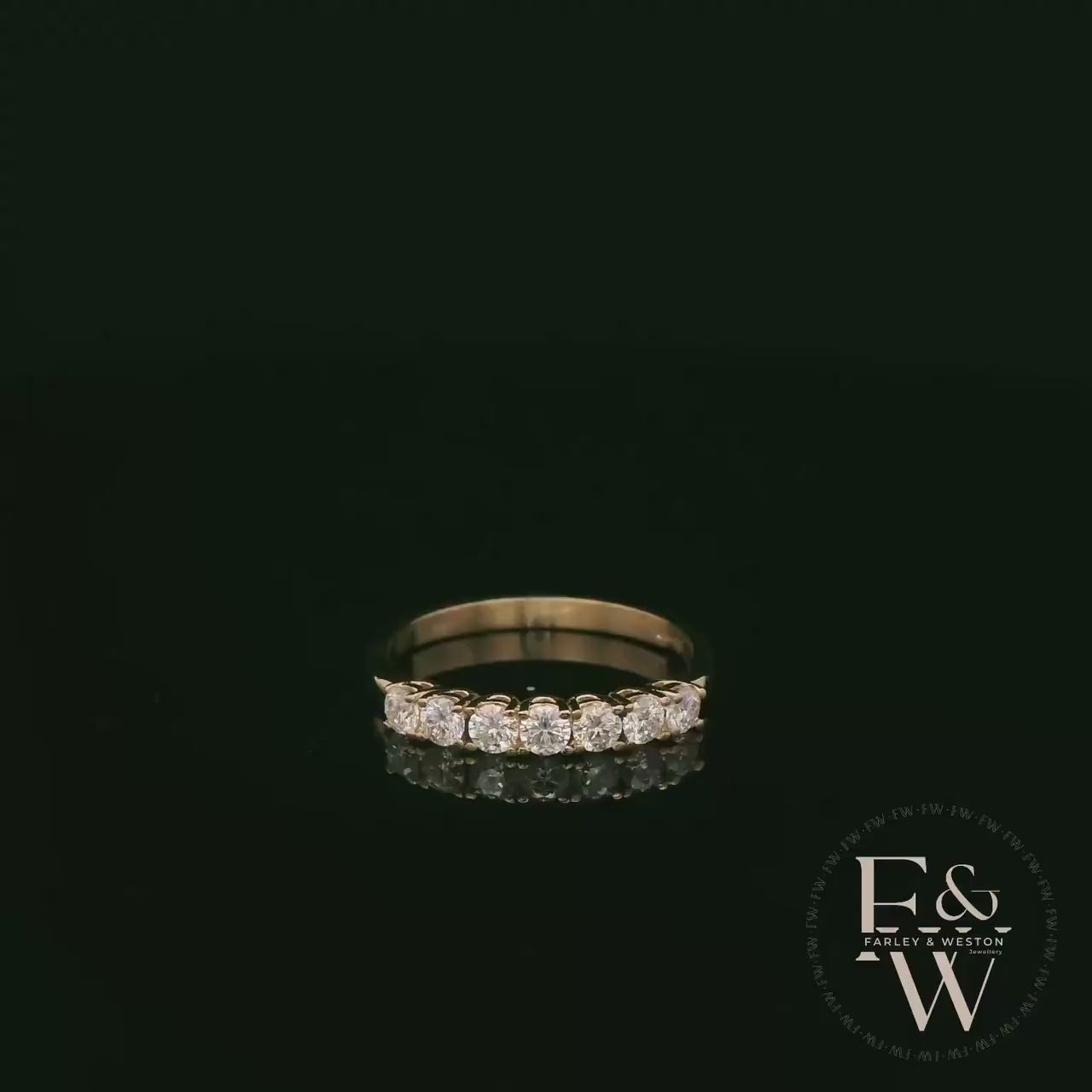 9ct Yellow Gold Lab Grown Diamond Half Eternity Ring