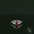 Lab-Grown Ruby and Diamond 9ct White Gold Trilogy Ring