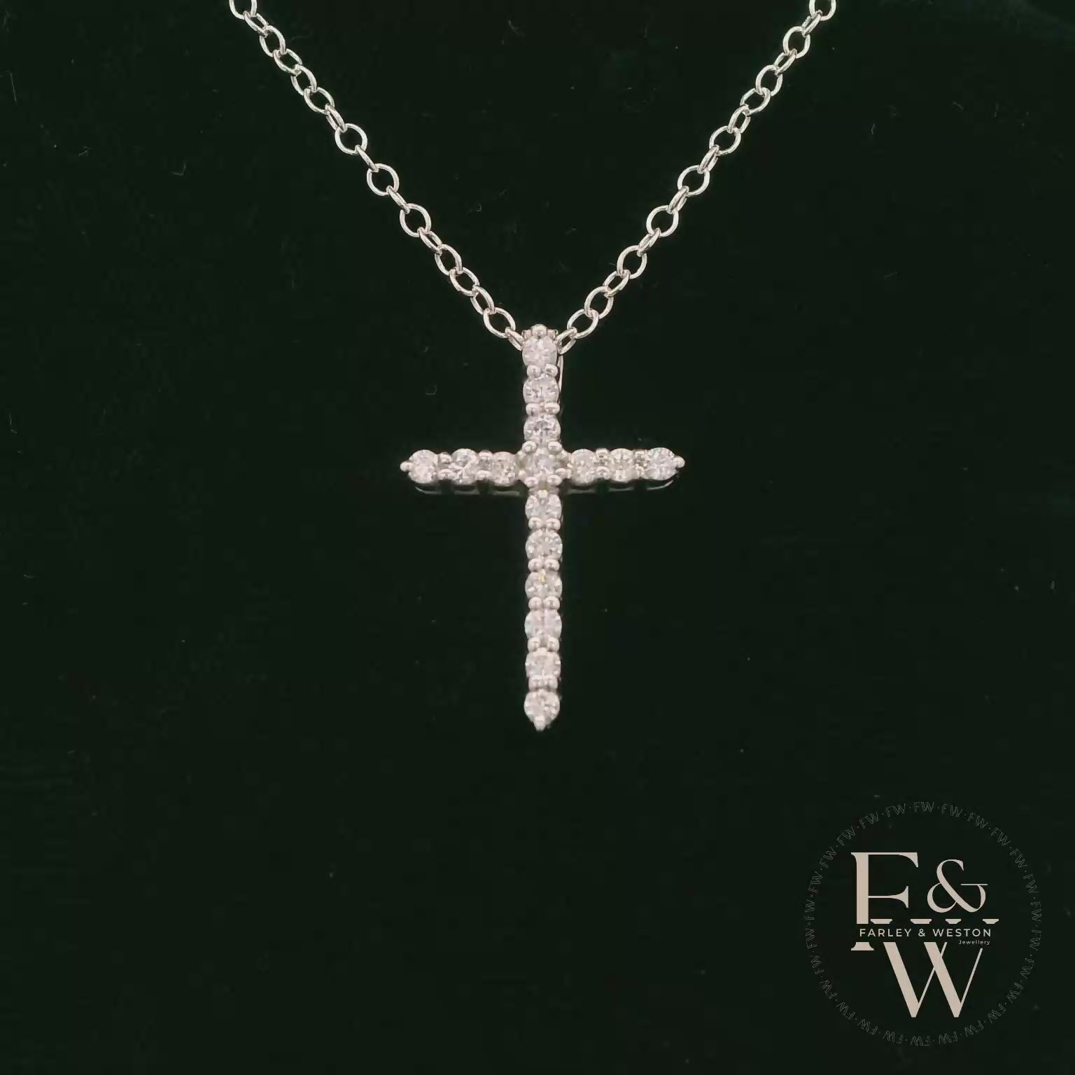 Sterling Silver White Moissanite Cross Pendant
