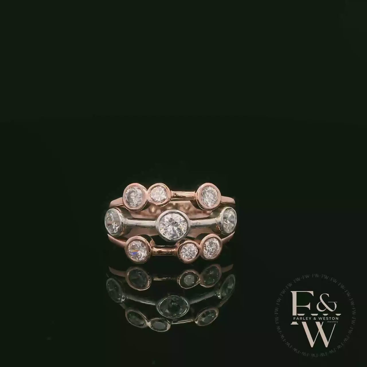 Lab-Grown Diamond 9ct Rose and White Gold Raindance Ring