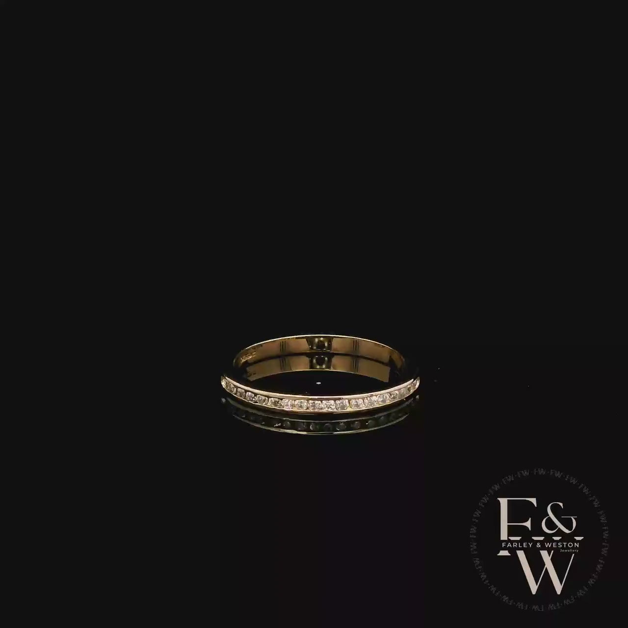 9ct Yellow Gold Channel Set Lab-Grown Diamond Half-Eternity Ring