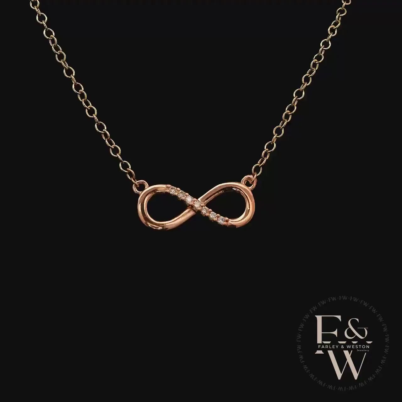 9ct Rose Gold Infinity Moissanite Pendant