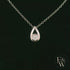 Large 9ct White Gold Peardrop White Moissanite Necklace