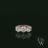9ct Rose Gold & Three Stone Moissanite Ring