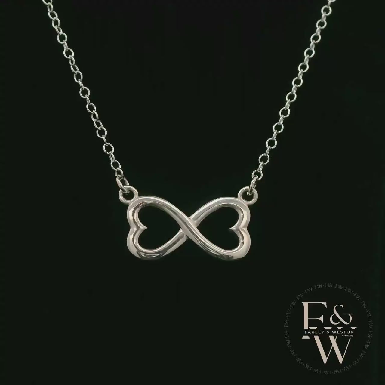 Silver Infinity Heart Charm Pendant