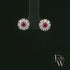 18ct White Gold Round-Cut Ruby & Diamond Studs