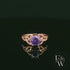Celtic Patterned 9ct Rose Gold Amethyst CZ Single Stone Ring