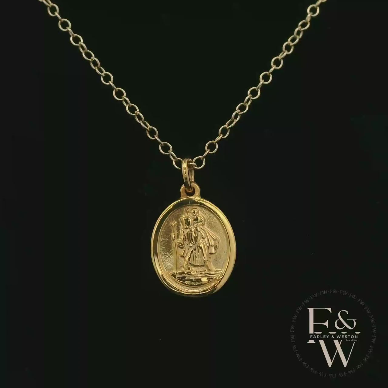 9ct Yellow Gold Saint Christopher Pendant