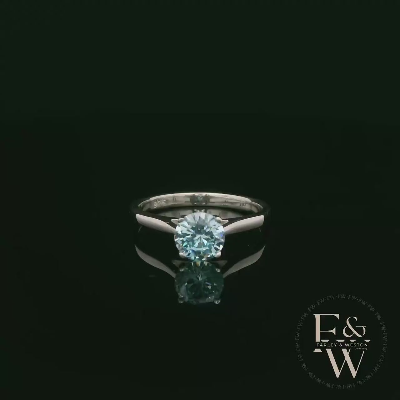 Solitaire Aquamarine & Silver Engagement Ring