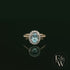 Lab Grown Aqua and Diamond 9ct Yellow Cluster Ring