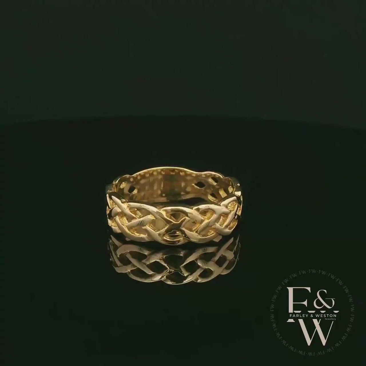 9ct Yellow Gold Fully-Woven Design Band Ring