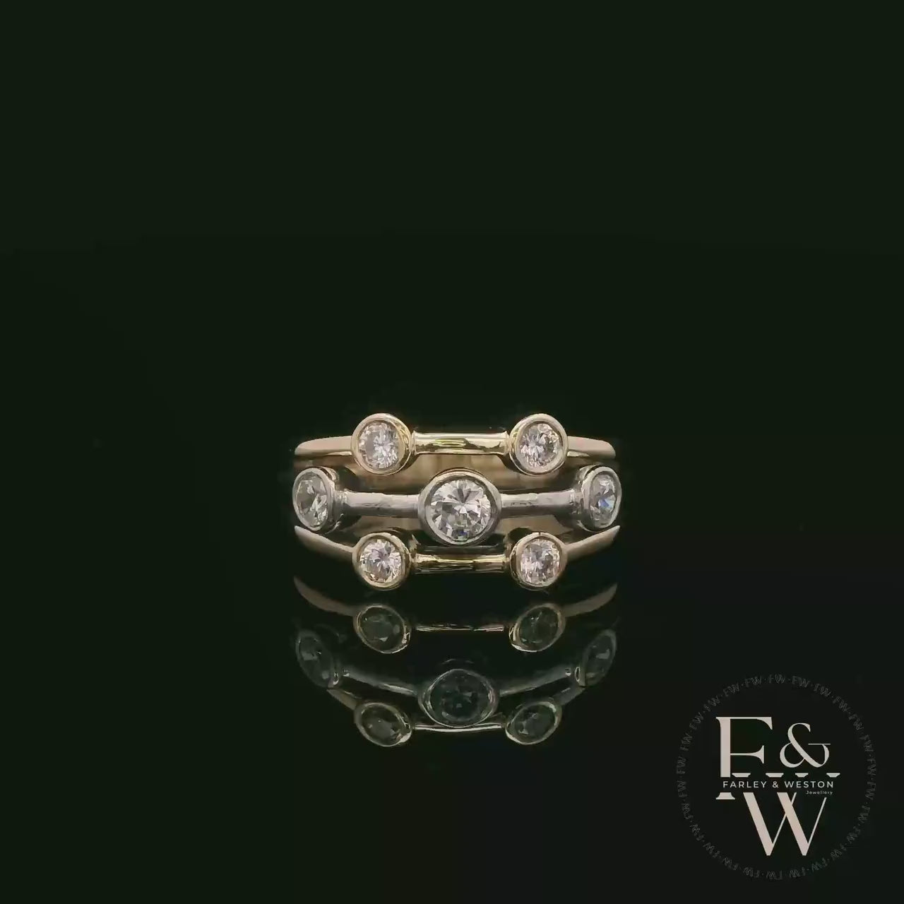 Lab Grown Diamond 9ct Yellow and White Gold Raindance Ring